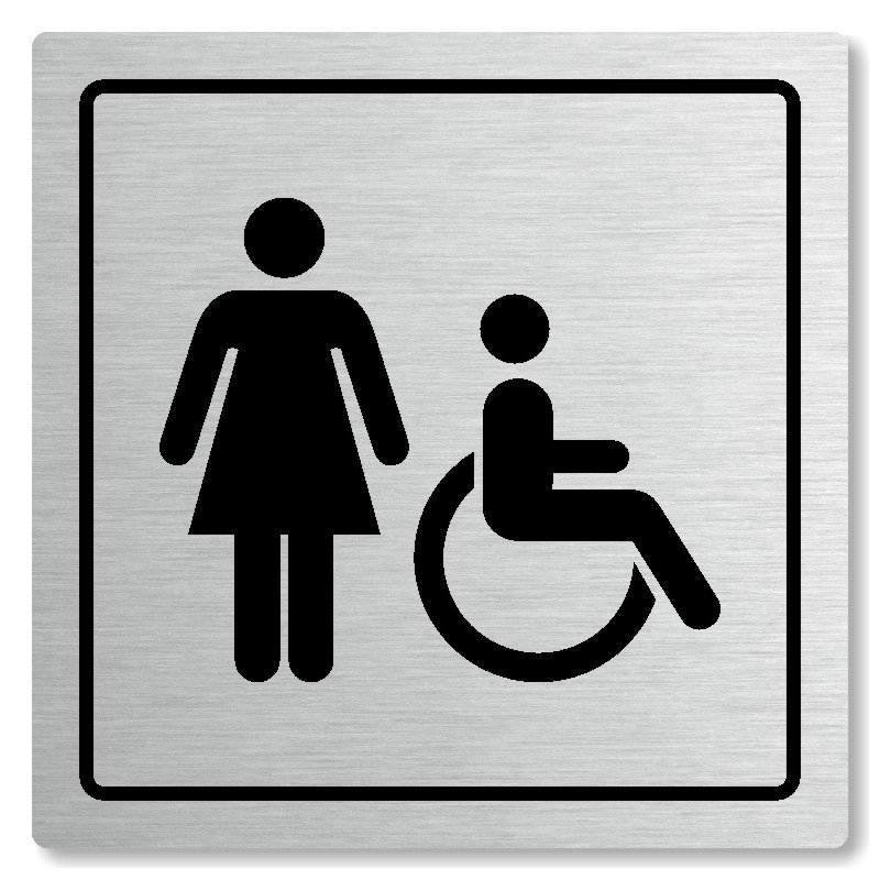 WC ženy invalidé, 80x80mm, stříbrná, Arizona